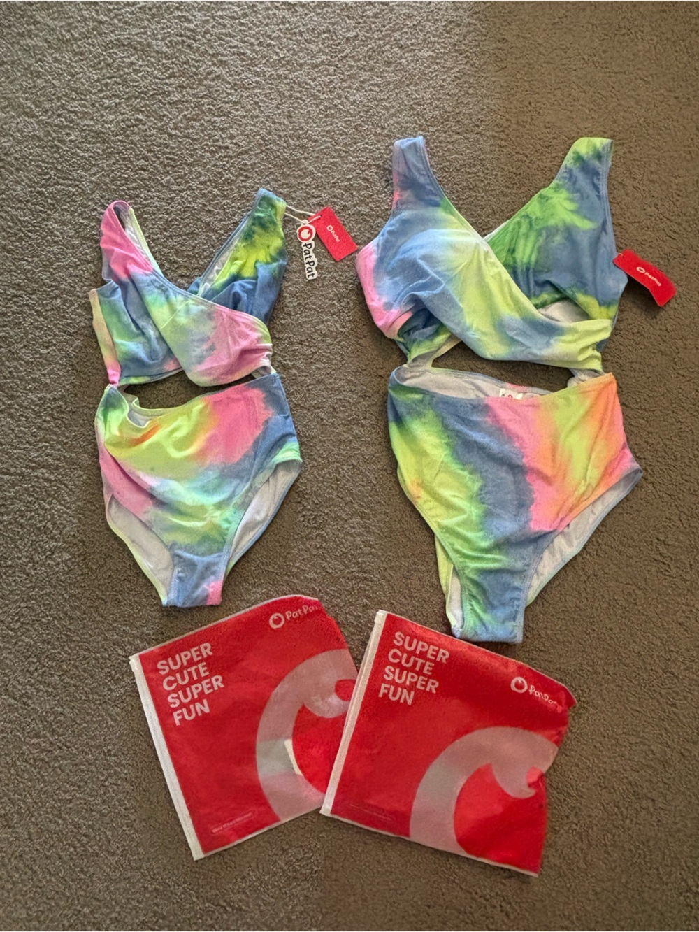 Mom and Me Matching Tie Dye One Piece cutout swim - NWT